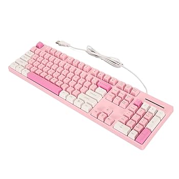 キーボード　かわいい　ピンク　打鍵音 Amazon | かわいいピンクのメカニカルキーマウスセット